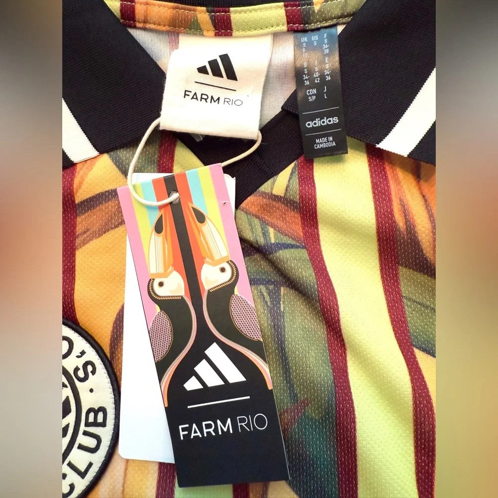 Adidas x FARM Rio Tropical Print Jersey Sporty Dress JD6284 Size Small NWT - Picture 6 of 17